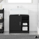 Badeværelsesskab Sort eg 63 x 29 x 55 cm Konstrueret træ