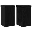Planteholder 2 pcs Sort eg 10 x 10 x 18 cm Konstrueret træ