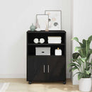 Kabinet med hylde med hjul med dør Sort eg 60 x 48 x 74.5 cm