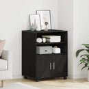Kabinet med hylde med hjul med dør Sort eg 60 x 48 x 74.5 cm
