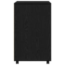 Kabinet med hylde med hjul med dør Sort eg 60 x 48 x 74.5 cm