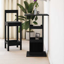 Barbord med hylde Sort eg 60 x 60 x 100 cm Konstrueret træ
