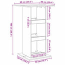 Barbord med hylde Sort eg 60 x 60 x 100 cm Konstrueret træ