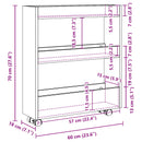 Narrow Storage Trolley Sort eg 60 x 18 x 70 cm Konstrueret træ