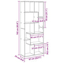 Bogskab 8 niveauer 67 x 25 x 162 cm Konstrueret træ Sort eg