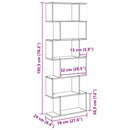 Bogskab Sort eg 70 x 24 x 193,5 cm Konstrueret træ