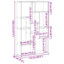 Bogskab Sort eg 72 x 20 x 102,5 cm Konstrueret træ