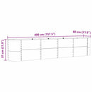 Hævet bed Grøn 400 x 80 x 81 cm Stål
