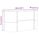 Hævet bed Grøn 160 x 80 x 81 cm Stål