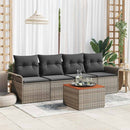 Havesofa Sæt med pude 5 pcs Grå polyrattan