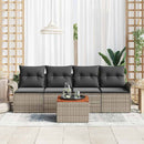 Havesofa Sæt med pude 5 pcs Grå polyrattan