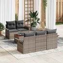 Havesofa Sæt med pude 6 pcs Grå polyrattan