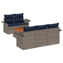 Havesofa Sæt med pude 6 pcs Grå polyrattan