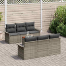 Havesofa Sæt med pude 7 pcs Grå polyrattan