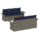 Havesofa Sæt med pude 7 pcs Grå polyrattan