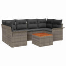 Havesofa Sæt med pude 7 pcs Grå polyrattan