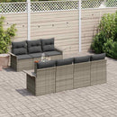 Havesofa Sæt med pude 8 pcs Grå polyrattan