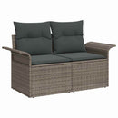 Havesofa Sæt med pude 8 pcs Grå polyrattan