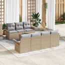 Havesofa Sæt med pude 8 pcs Beige polyrattan