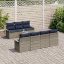 Havesofa Sæt med pude 8 pcs Grå polyrattan
