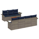 Havesofa Sæt med pude 8 pcs Grå polyrattan