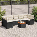 Havesofa Sæt 8 stk. Sort polyrattan