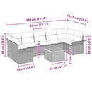 Havesofa Sæt 8 stk. Sort polyrattan