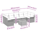 Havesofa Sæt med pude 8 pcs Sort polyrattan