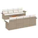 Havesofa Sæt med pude 9 pcs Beige polyrattan