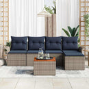 Havesofa Sæt med pude 6 pcs Grå polyrattan
