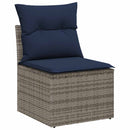 Havesofa Sæt med pude 7 pcs Grå polyrattan