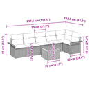 Havesofa Sæt med pude 7 pcs Sort polyrattan