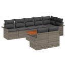 Havesofa Sæt med pude 9 pcs Grå polyrattan