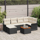 Havesofa Sæt 7 stk. Sort polyrattan