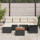 Havesofa Sæt 7 stk. Sort polyrattan