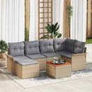 Havesofa Sæt 7 stk. Beige polyrattan