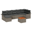 Havesofa Sæt med pude 8 pcs Grå polyrattan