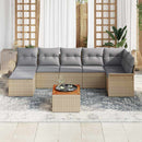 Havesofa Sæt med pude 8 pcs Beige polyrattan
