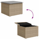 Havesofa Sæt med pude 8 pcs Beige polyrattan