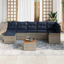 Havesofa Sæt med pude 8 pcs Grå polyrattan