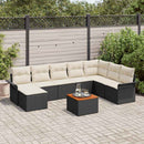 Havesofa Sæt 9 stk. Sort polyrattan