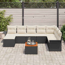 Havesofa Sæt 9 stk. Sort polyrattan