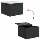 Havesofa Sæt 9 stk. Sort polyrattan
