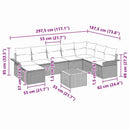 Havesofa Sæt 9 stk. Sort polyrattan