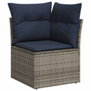 Havesofa Sæt med pude 9 pcs Grå polyrattan