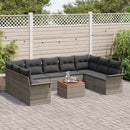 Havesofa Sæt med pude 10 pcs Grå polyrattan