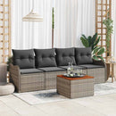 Havesofa Sæt med pude 5 pcs Grå polyrattan