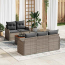 Havesofa Sæt med pude 6 pcs Grå polyrattan