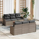 Havesofa Sæt med pude 7 pcs Grå polyrattan