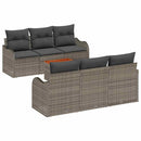 Havesofa Sæt med pude 7 pcs Grå polyrattan